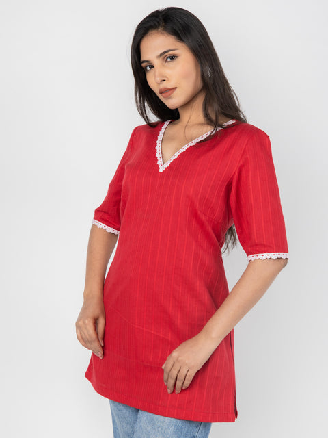 SOLID RED KURTI