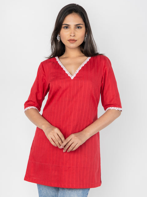 SOLID RED KURTI