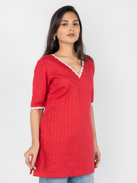 SOLID RED KURTI