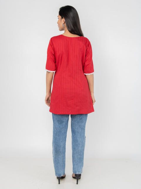 SOLID RED KURTI