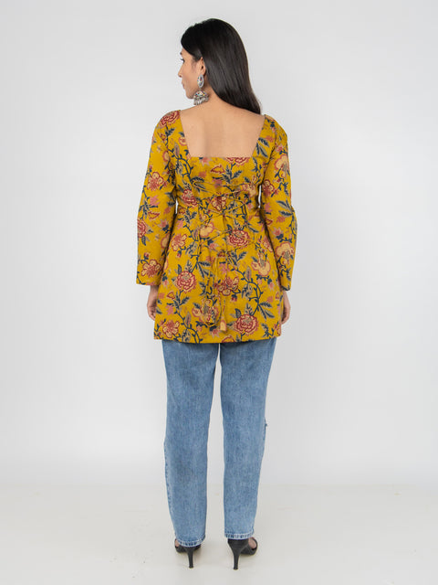 MUSTARD FLORAL KURTI