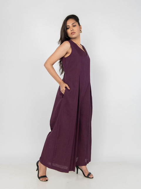 WINE FLUID JUMPSUIT