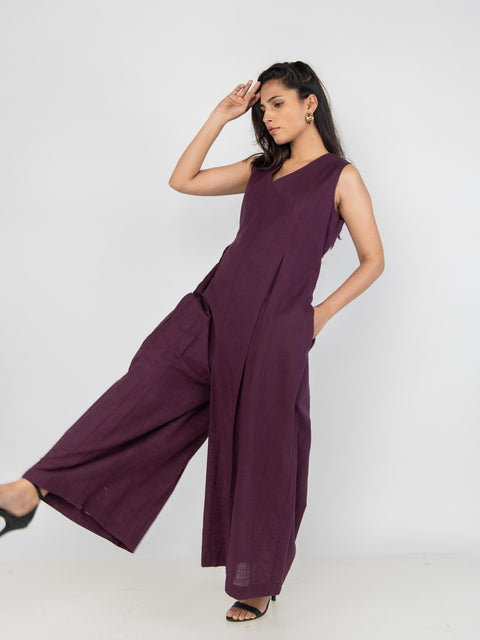 WINE FLUID JUMPSUIT