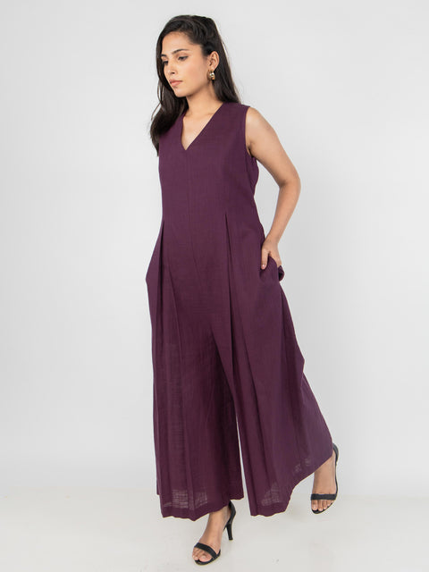 WINE FLUID JUMPSUIT