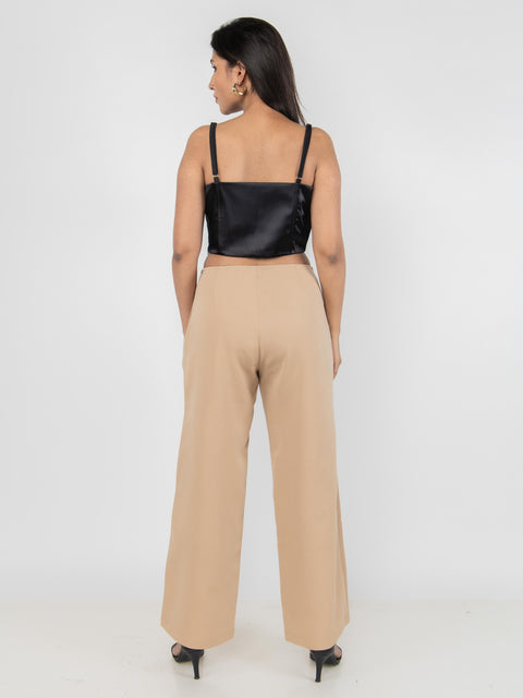 BLACK DRAPED CORSET TOP