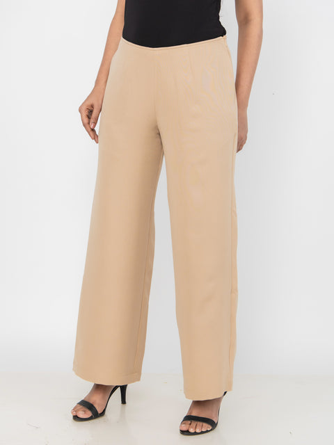 STRAIGHT SEAMLESS BEIGE PANTS