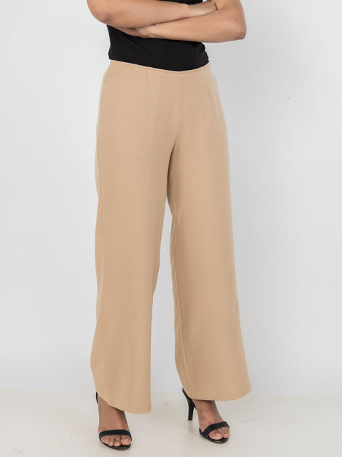 STRAIGHT SEAMLESS BEIGE PANTS