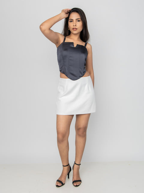 CHARCOAL CONTOUR CORSET TOP
