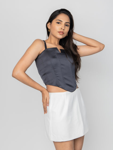 CHARCOAL CONTOUR CORSET TOP