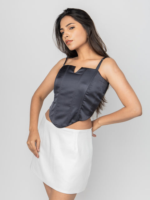 CHARCOAL CONTOUR CORSET TOP