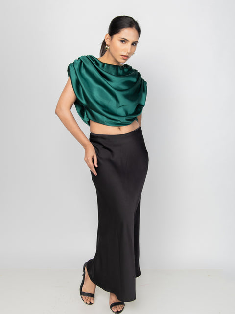 EMERALD CASCADE DRAPE TOP
