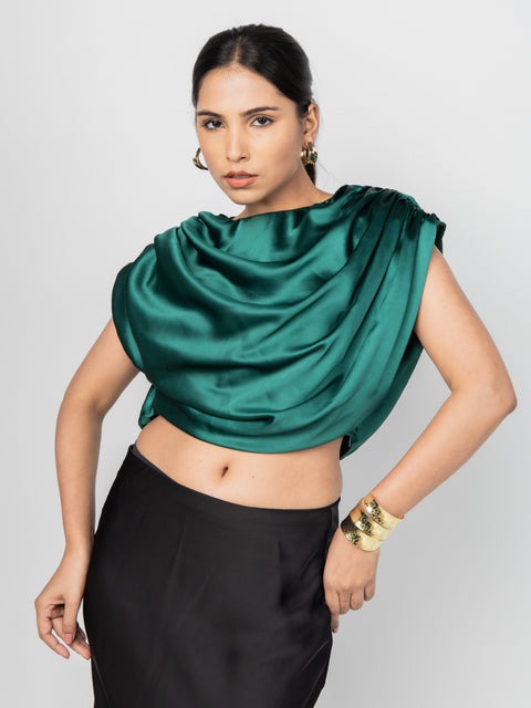 EMERALD CASCADE DRAPE TOP