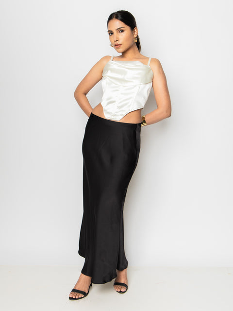 IVORY DRAPED CORSET TOP