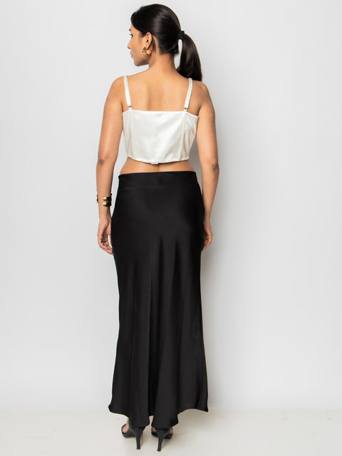 IVORY DRAPED CORSET TOP