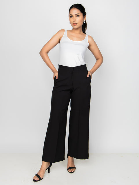BLACK WIDE LEG PANTS