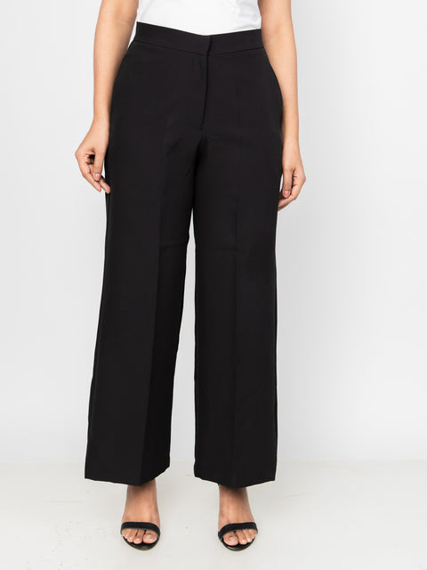 BLACK WIDE LEG PANTS