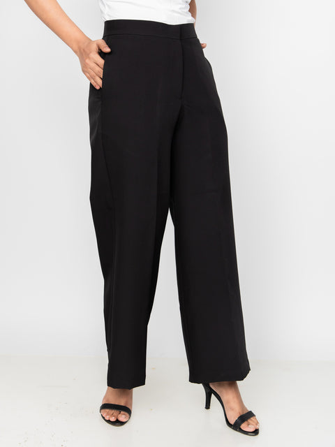 BLACK WIDE LEG PANTS