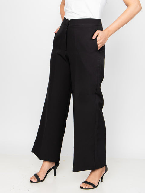 BLACK WIDE LEG PANTS