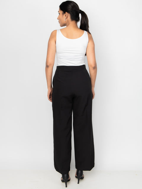 BLACK WIDE LEG PANTS