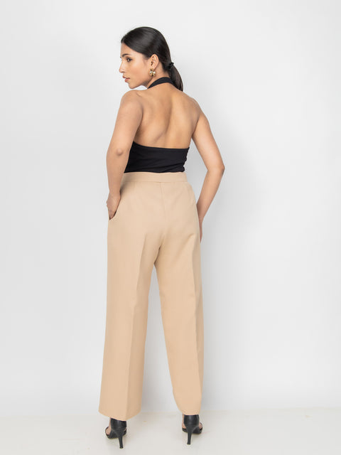 WIDE LEG BEIGE PANTS