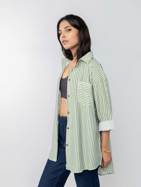 STRIPED GREEN SHIRT