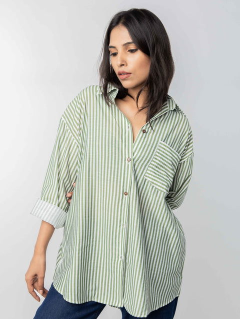 STRIPED GREEN SHIRT