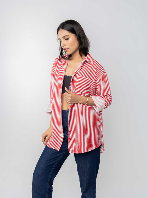 RED STRIPED SHIRT