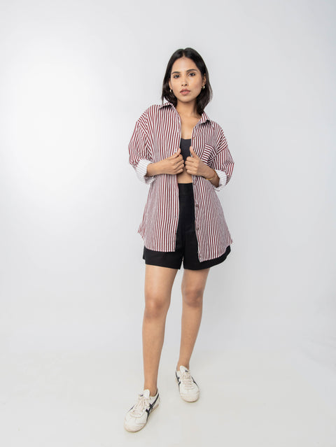 BROWN STRIPED SHIRT