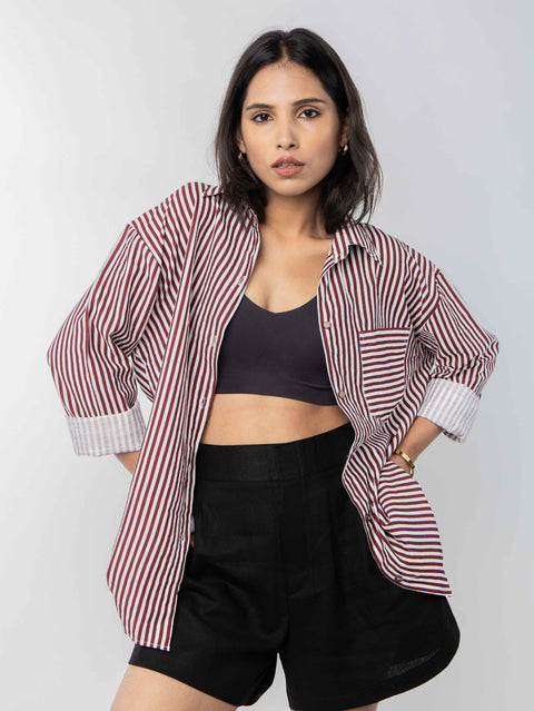 BROWN STRIPED SHIRT