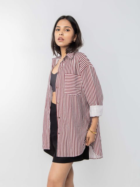 BROWN STRIPED SHIRT
