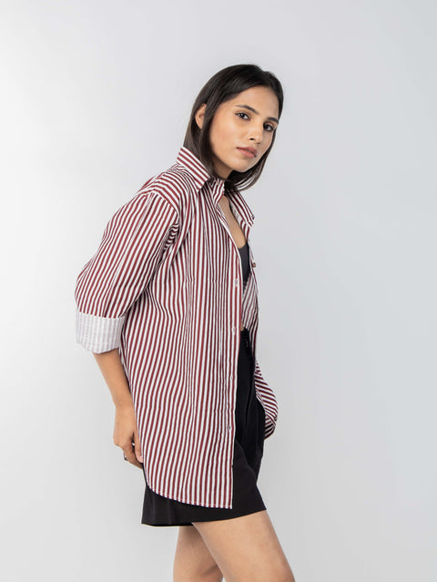 BROWN STRIPED SHIRT