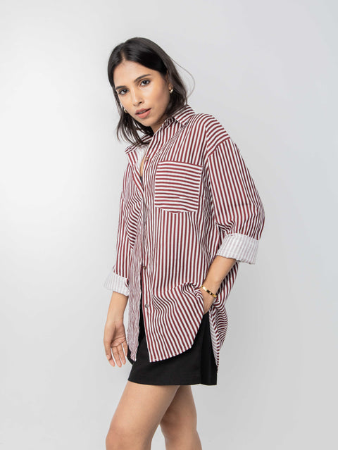 BROWN STRIPED SHIRT