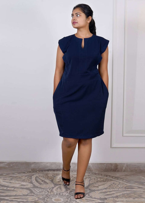Navy Blue Straight Fit Dress