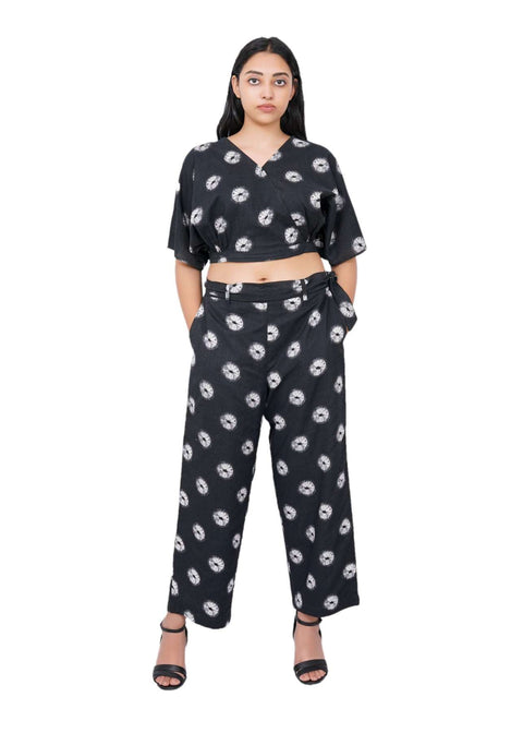 Black Tie Dye crop top co-ord set
