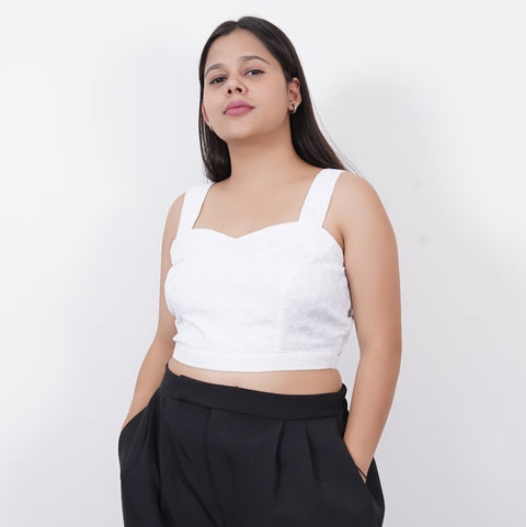 White Cotton Crop Top