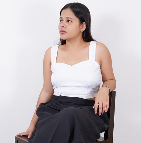 White Cotton Crop Top