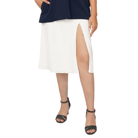 White High Slit Skirt
