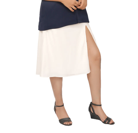 White High Slit Skirt